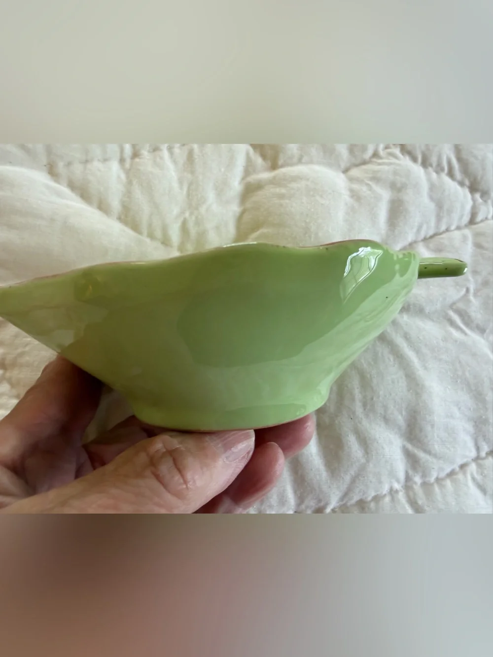 Vietri Pesce Pistachio Green Fish-Shaped Condiment Bowl 6 1/4” Italian